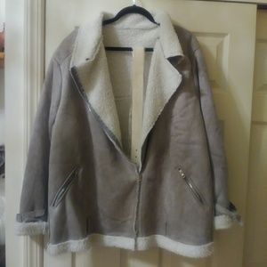 Suede-like moto jacket sz 1X-3X.